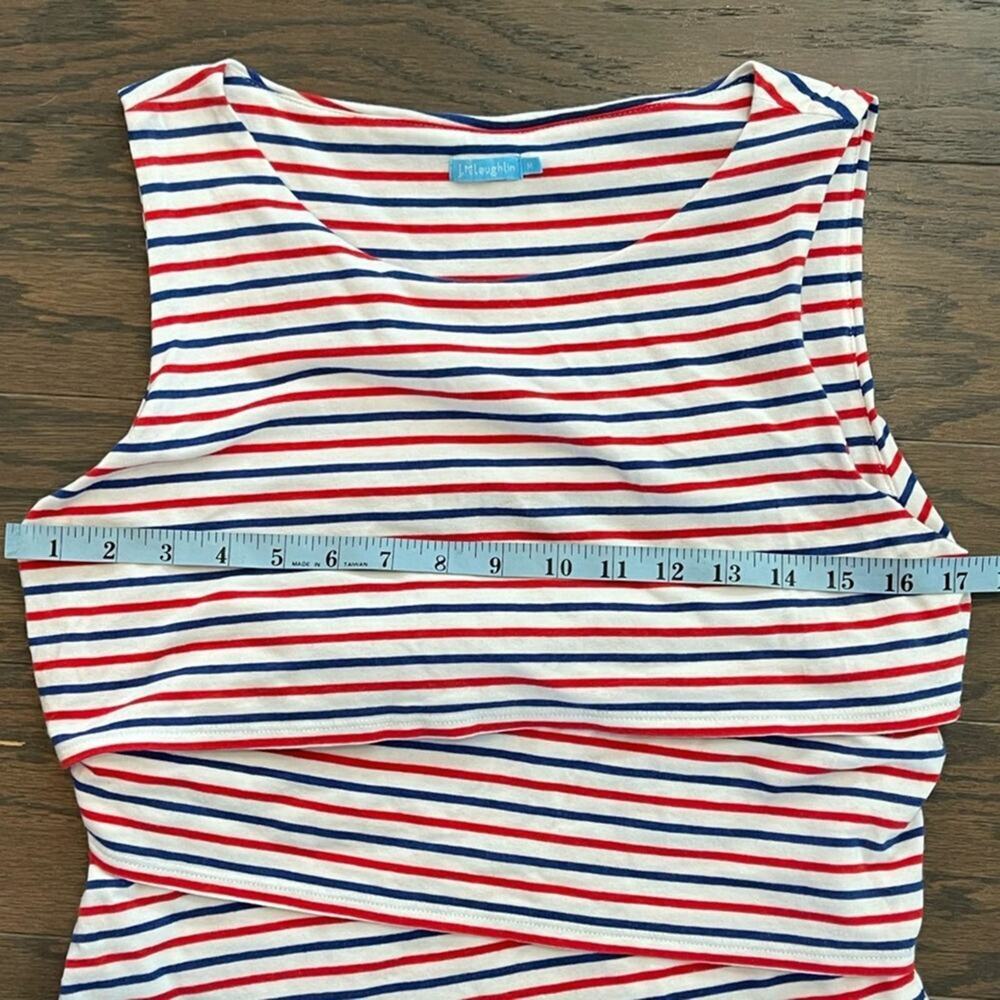 J. McLaughlin Nicola Dress Striped Red White Blue Sleeveless Sheath Size M - Picture 3 of 9